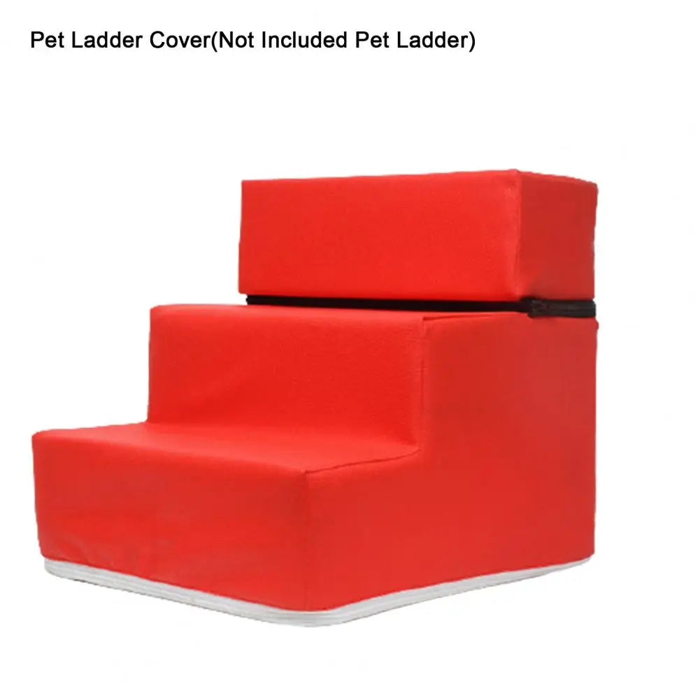 3 Steps Stairs Pet Ladder Cover Faux Leather Mesh Breathable Pet Steps Stairs Case Anti-slip Puppy Climbing Ladder Case Cover