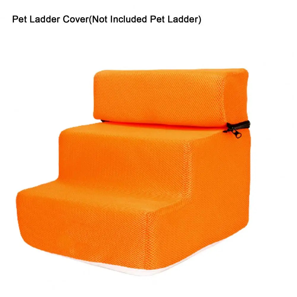 3 Steps Stairs Pet Ladder Cover Faux Leather Mesh Breathable Pet Steps Stairs Case Anti-slip Puppy Climbing Ladder Case Cover