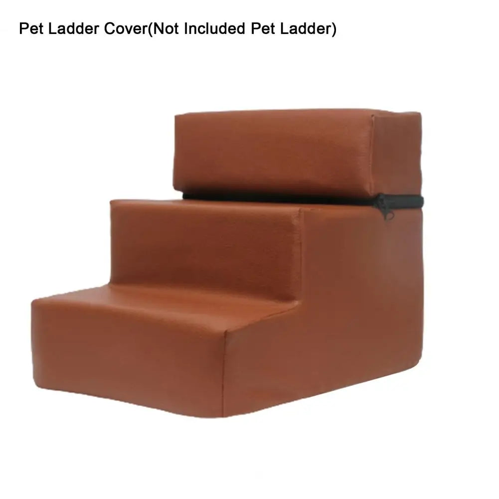 3 Steps Stairs Pet Ladder Cover Faux Leather Mesh Breathable Pet Steps Stairs Case Anti-slip Puppy Climbing Ladder Case Cover