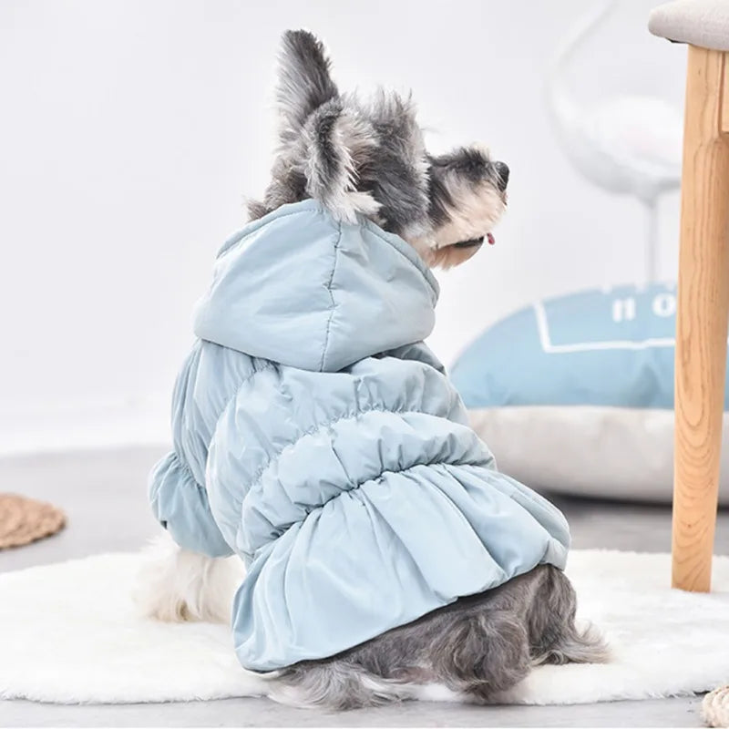 Dog Pet Super Warm Dress Winter Puppy Pet Dog Coats Princess Floral Bubble Skirt Dog Cat Hooded Chihuahua Yorkie Clothing