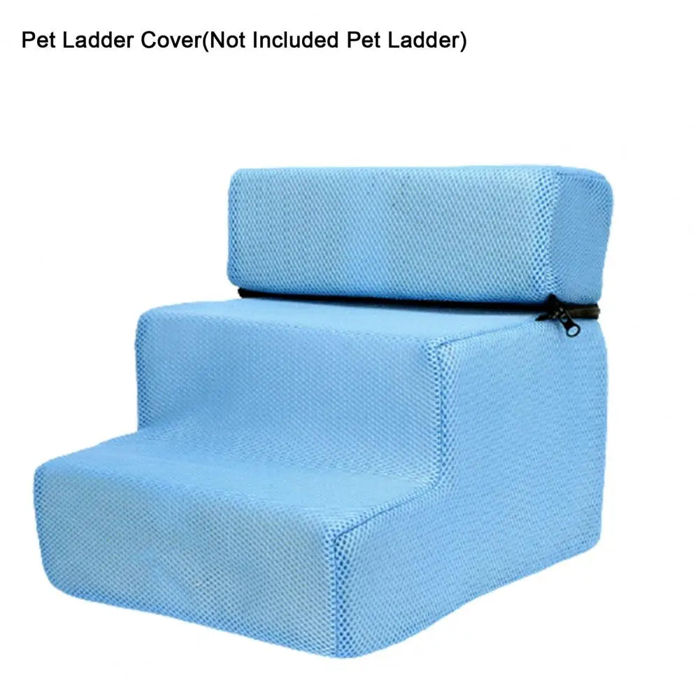 3 Steps Stairs Pet Ladder Cover Faux Leather Mesh Breathable Pet Steps Stairs Case Anti-slip Puppy Climbing Ladder Case Cover