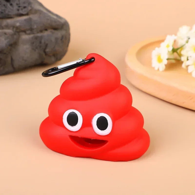 Portable Dog Poop Bags Dispenser Holder Shit-shaped Trash Sack Case Carrier Outdoor Garbage Storage Box for Pet Faeces Cleaning