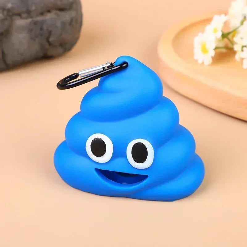 Portable Dog Poop Bags Dispenser Holder Shit-shaped Trash Sack Case Carrier Outdoor Garbage Storage Box for Pet Faeces Cleaning