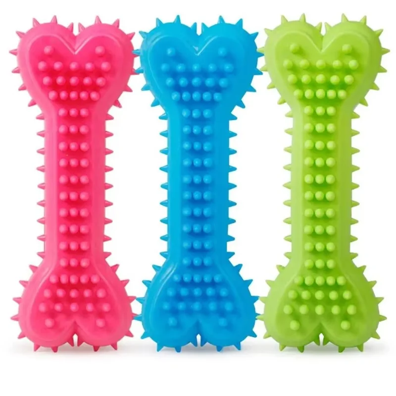 1/2/5pcs Pet Chew Toy Soft Rubber Bite-resistance Bone Shape Teeth Grinding Chewing Toys for Small Dogs Training Pet Supplies B1