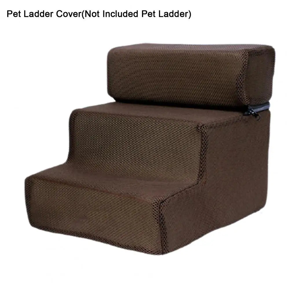 3 Steps Stairs Pet Ladder Cover Faux Leather Mesh Breathable Pet Steps Stairs Case Anti-slip Puppy Climbing Ladder Case Cover