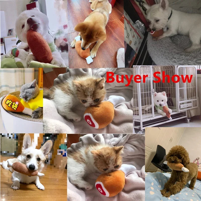 Pet Dog Toys Chicken Leg Plush Dog Squeak Toy Pet Training Supplies for Dog Puppy Cat Toys Chew Toy
