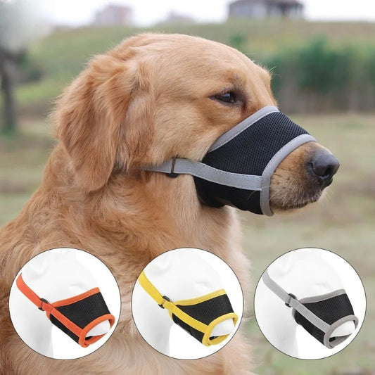 Dog Muzzle Puppy and Large Anti Barking Adjustable Anti-biting Mesh Breathable Soft Pet Mouth Cover Straps For Dog Supplies